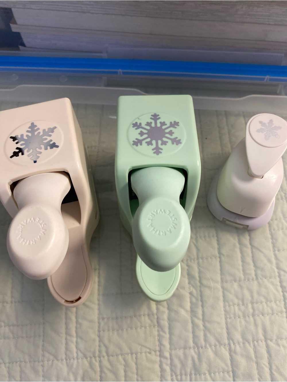 Martha Stewart & Hobby Lobby Snowflake Craft Punch Set - Mint, Cream, White